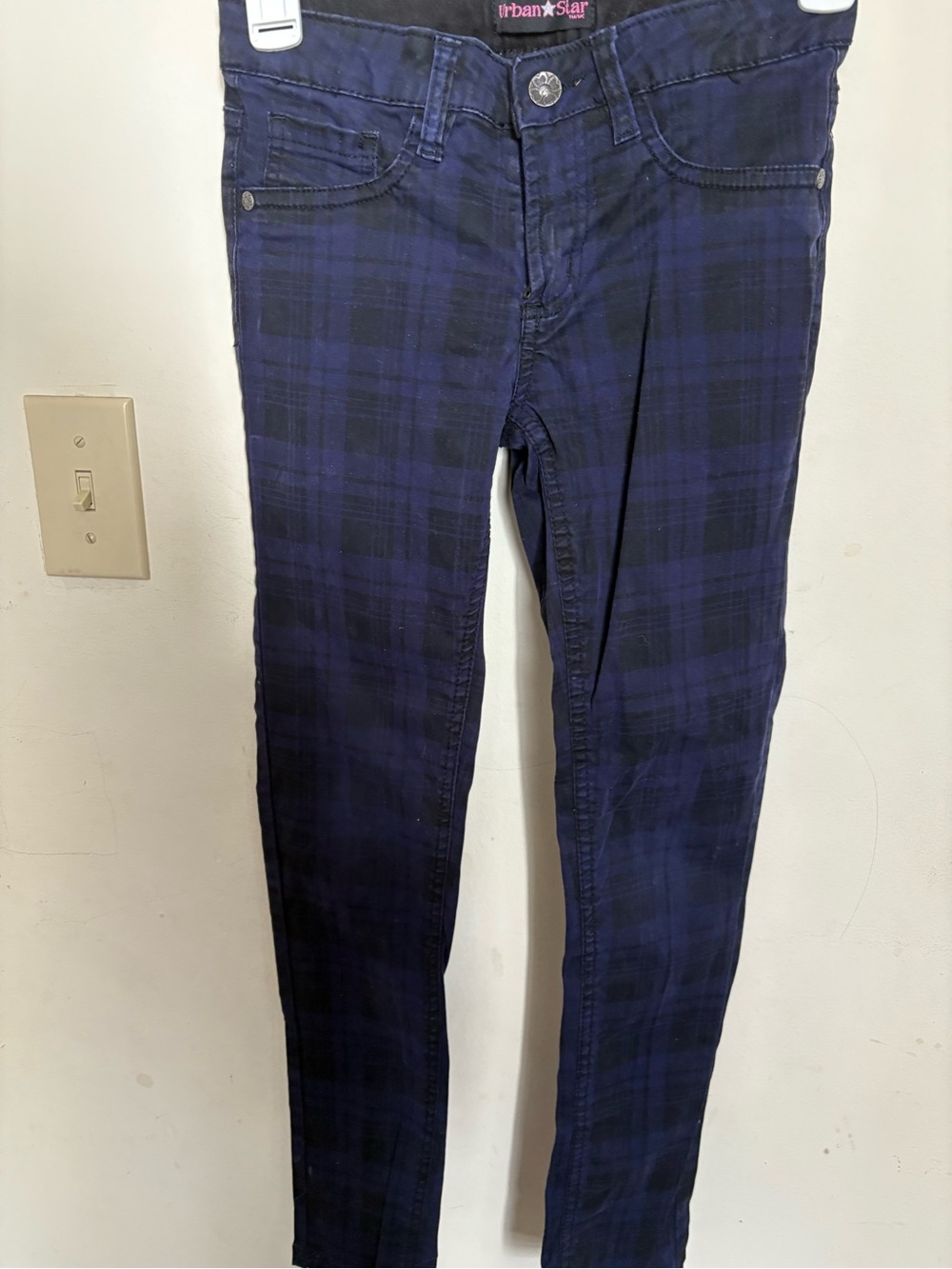 Urban Star purple/Black Plaid Skinny Jeans size 10